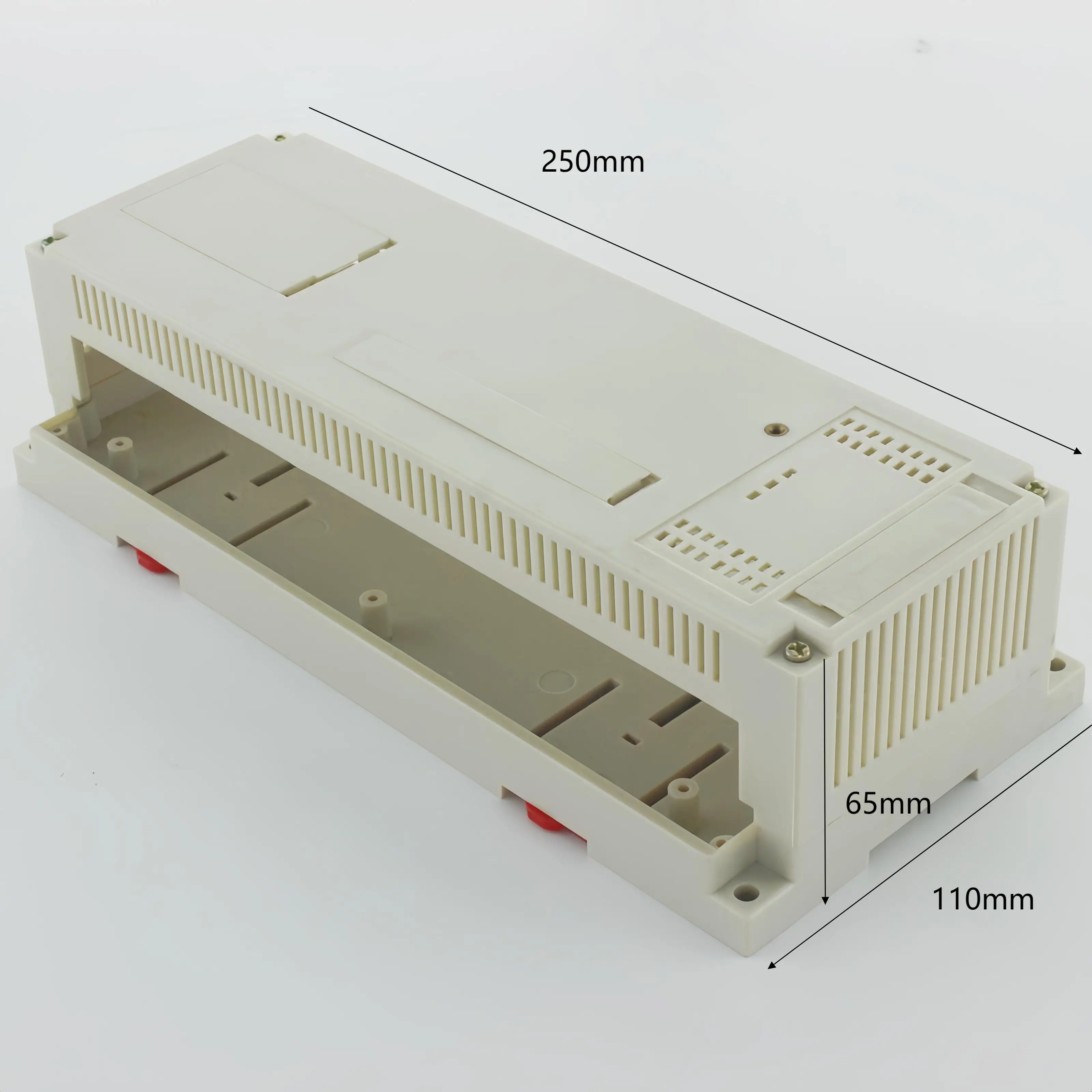 Electronic abs control enclosure plastic housing din rail box from with terminal block