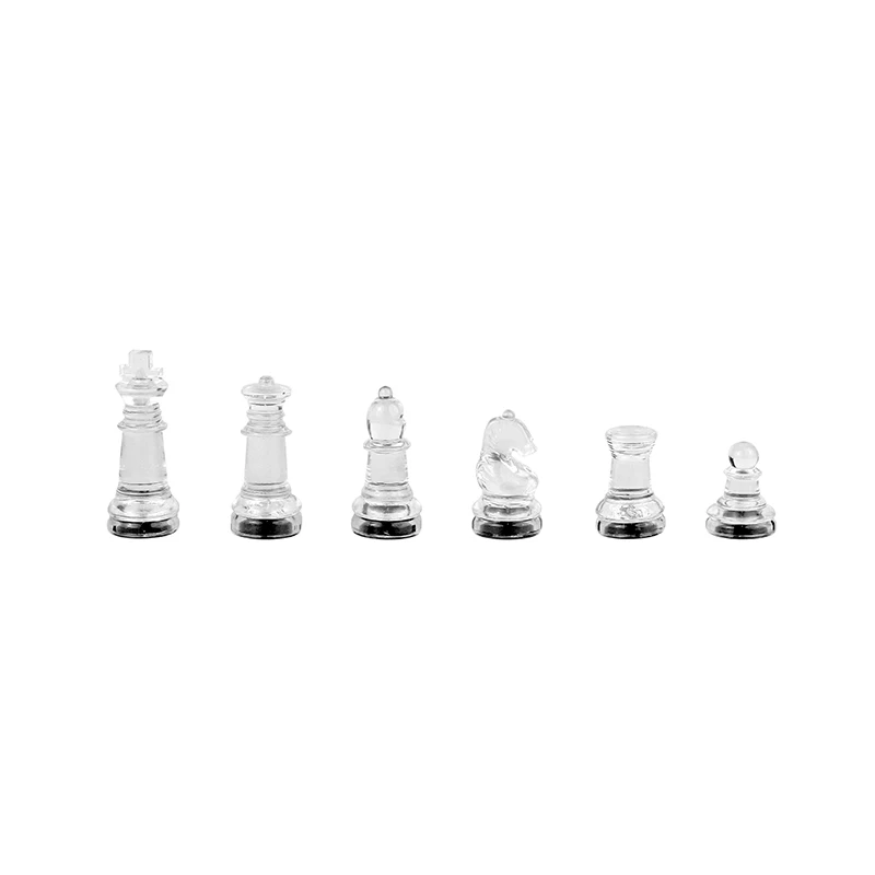 Glass Chess Set Board for Adults Modern Chess Pieces Crystal Chess Set Frosted Board Game