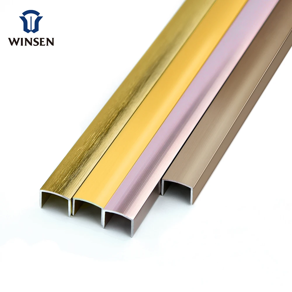Drop Shipping Free Sample Wholesale Cover Strip Transition Aluminium U Channel Decorative Wall Trim Aluminum Profiles