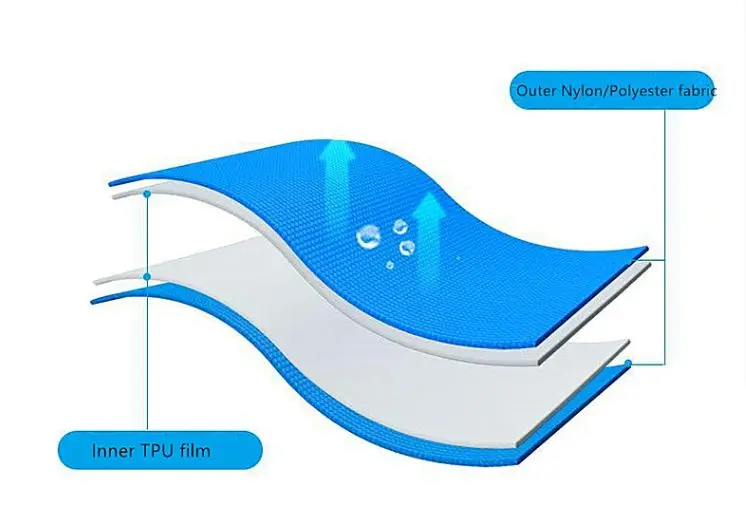 Breathable TPU Clear Membrane Laminated 4 Way Stretch Nylon Spandex Woven Waterproof Fabric for Raincoat