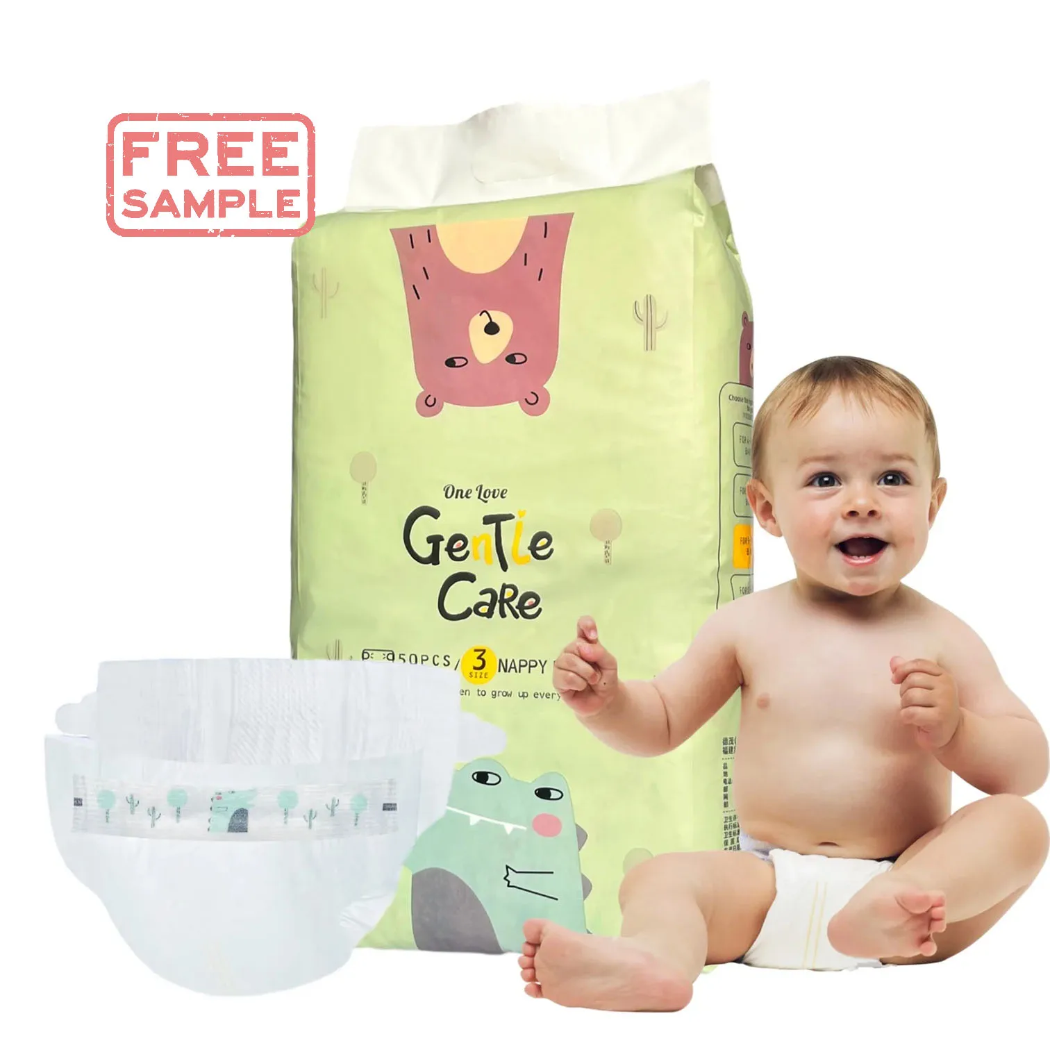 FREE SAMPLE Professional Diaper Supplier Soft Breathable Top sheet Baby Diaper with Import SAP