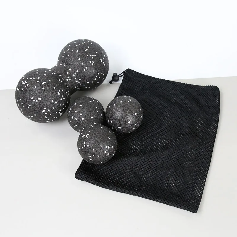 Peanut Ball Set EPP Yoga Massage Balls 3 PCS/Set Black Color With White Dots