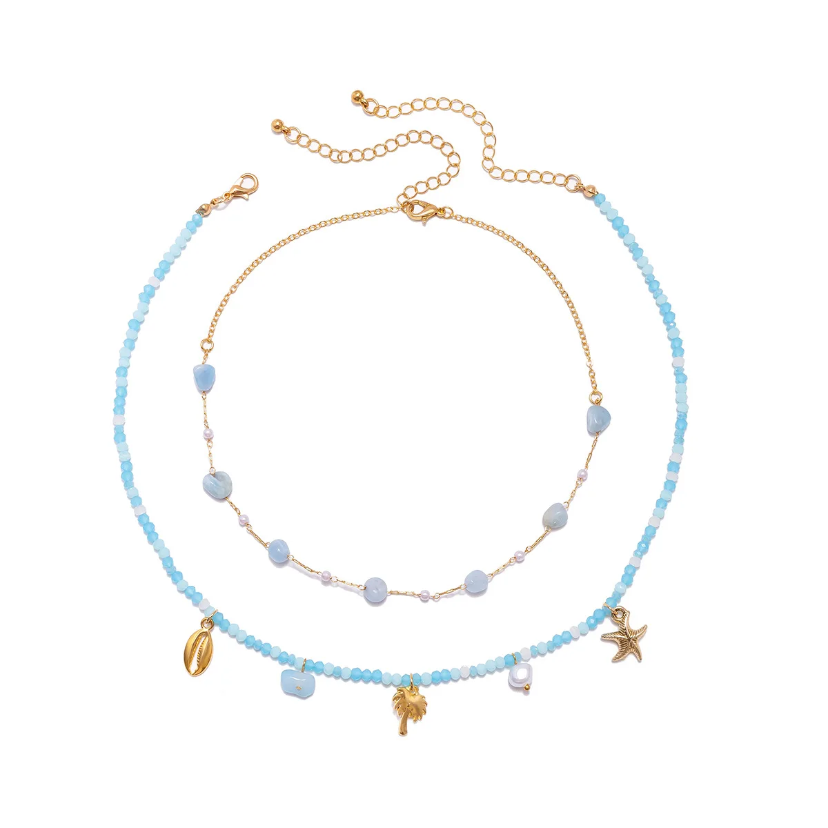 crystal Joker clavicle chain European and American national wind stars leaves shell necklace female minority