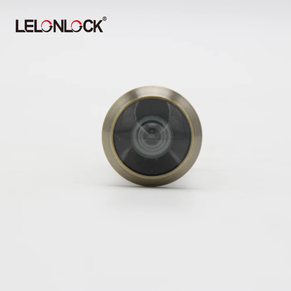 200 degree version antique brass door viewer with cover