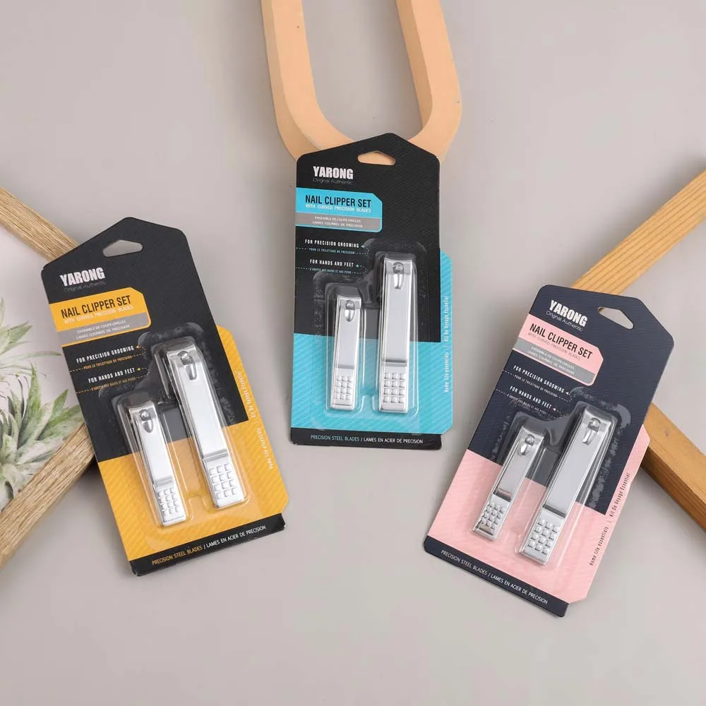 Factory Wholesale Stainless Steel Custom 2pcs Nail Clippers Kit Portable Finger Nail Clipper