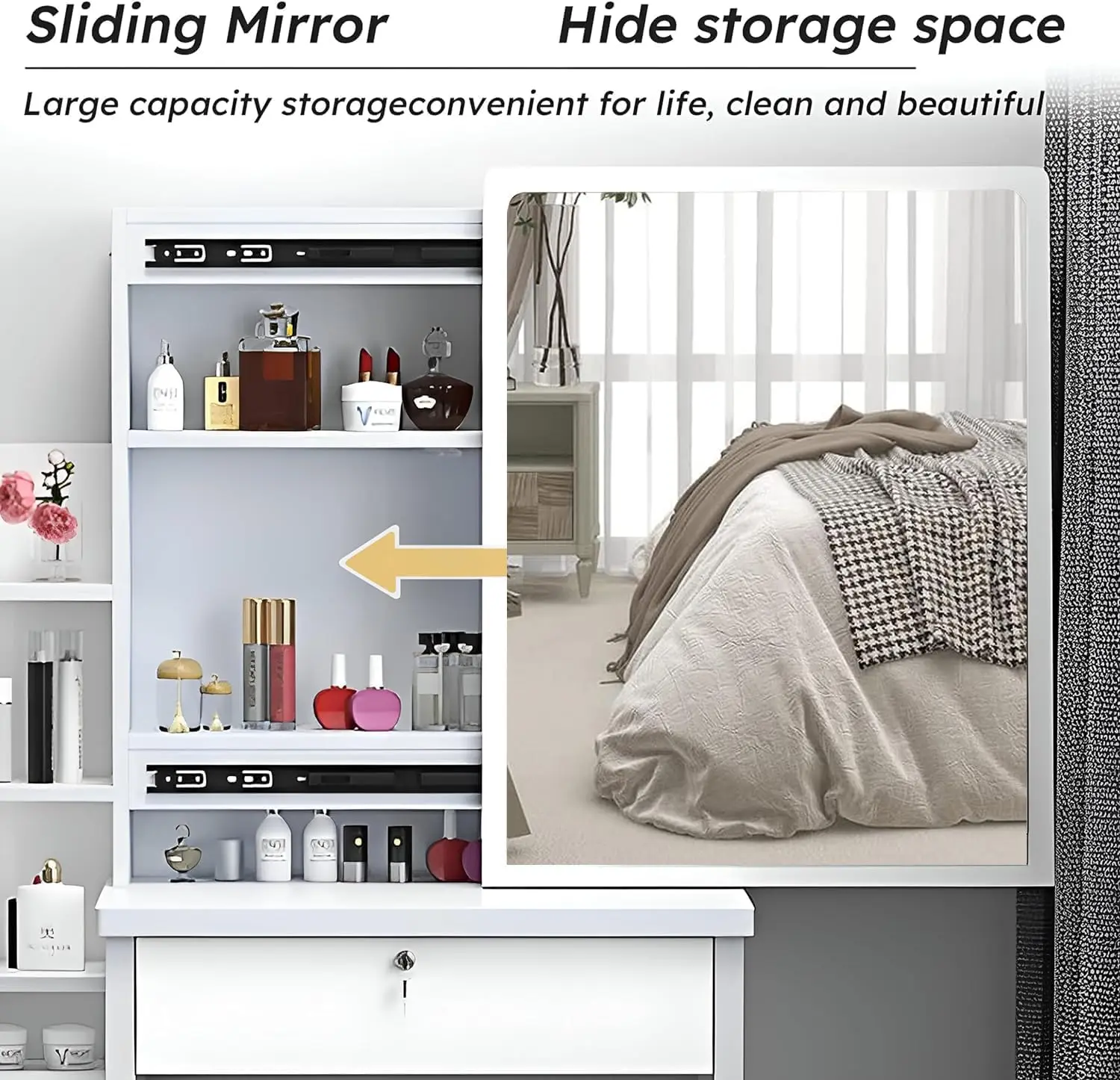 modern wooden dressing table with mirror makeup vanity with light charging station 3 drawers and cabinets for bedroom