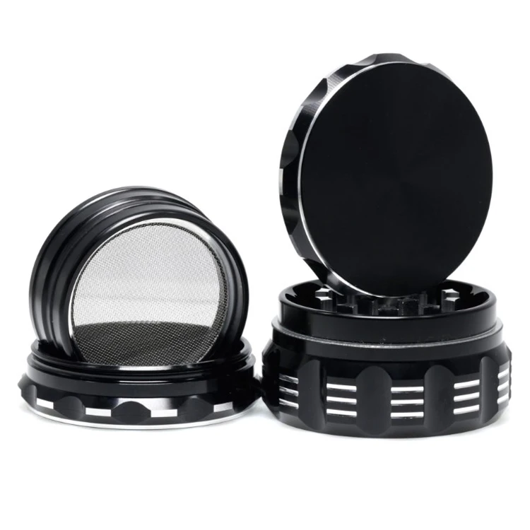 4-секционный измельчитель для специй с 63 мм из алюминиевого сплава на открытом воздухе Звук Коробка с уплотнением геля кремнезема Точильщик табак дробления оптовая продажа