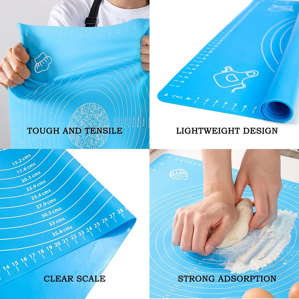 Non-Stick pastry Mat heat resistant reusable kitchen silicone baking mat set For Bake pastry tools with custom logo