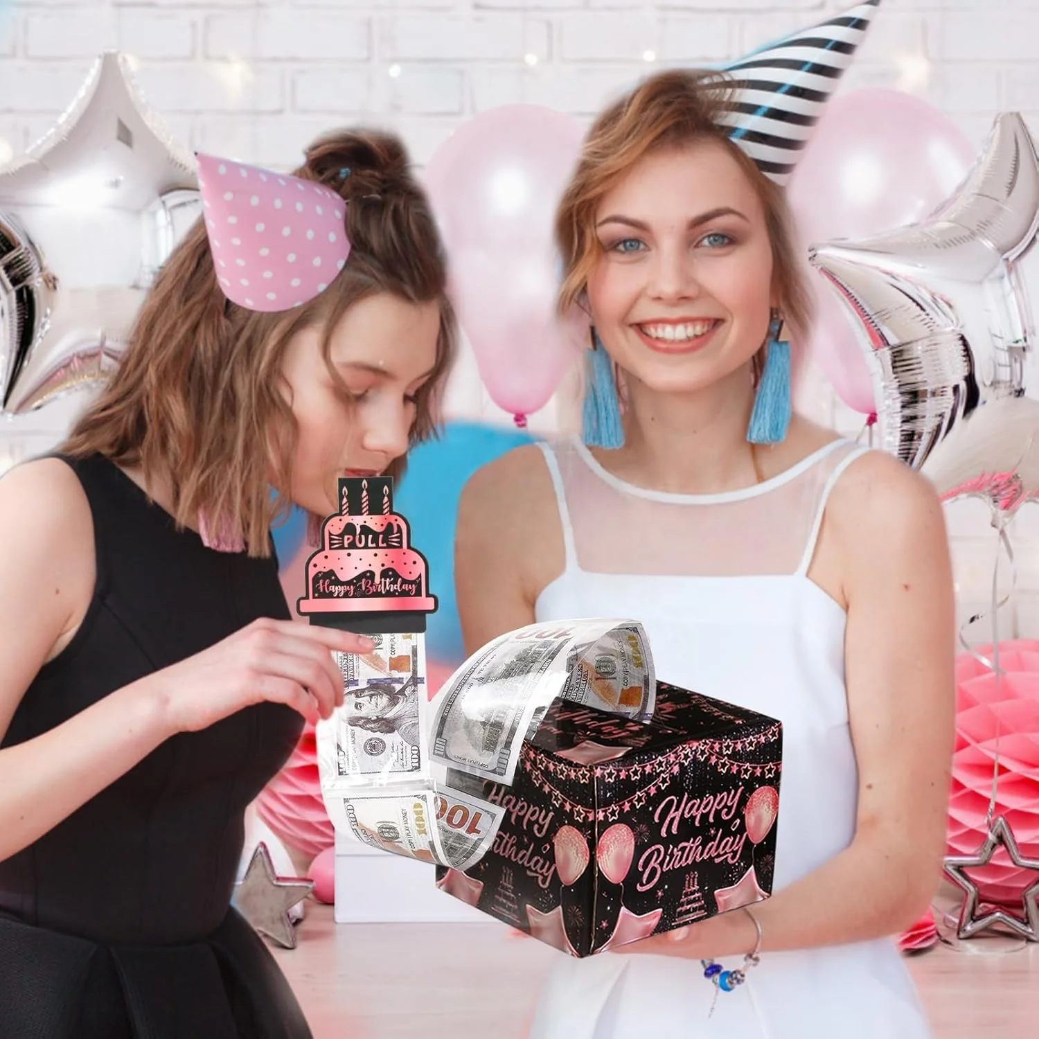 Hot Stamp fancy money box paper surprise birthday gift box cash gift pull DIY set small gift boxes money cake pull out kit