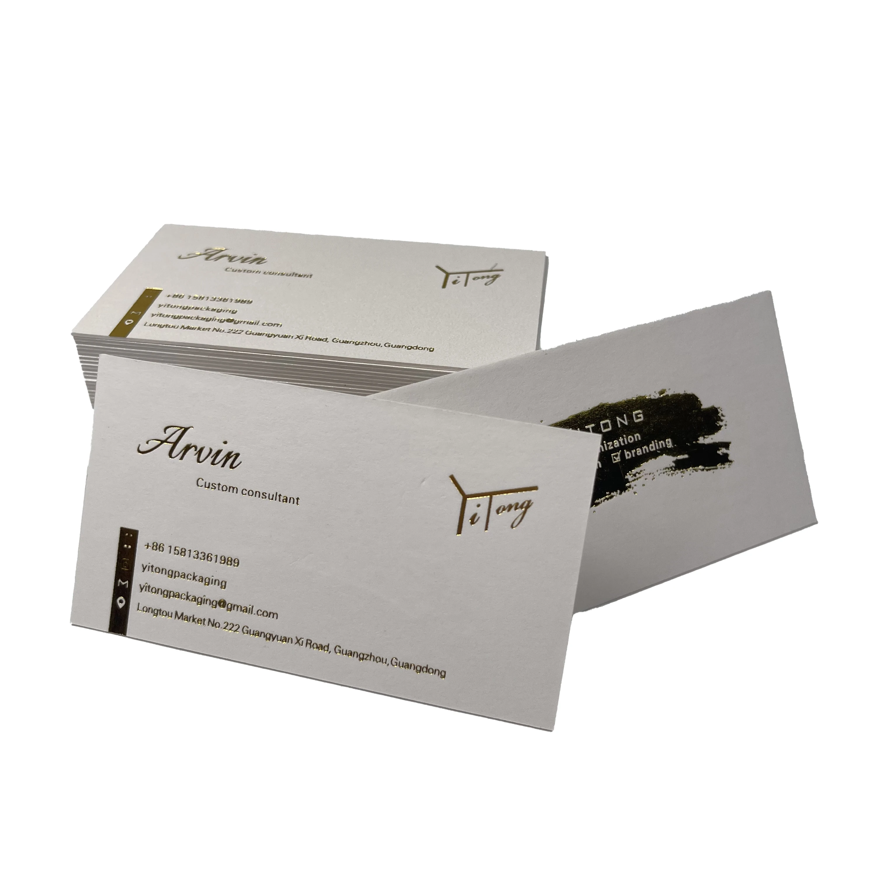 High quality embossed business cards, gold stamp professional business card printing