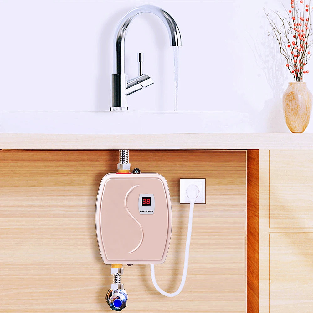 220V 3800WTankless Water Heater Fashion Design Bathroom Instant Electric Water Heaters Sink Hot Water Heater