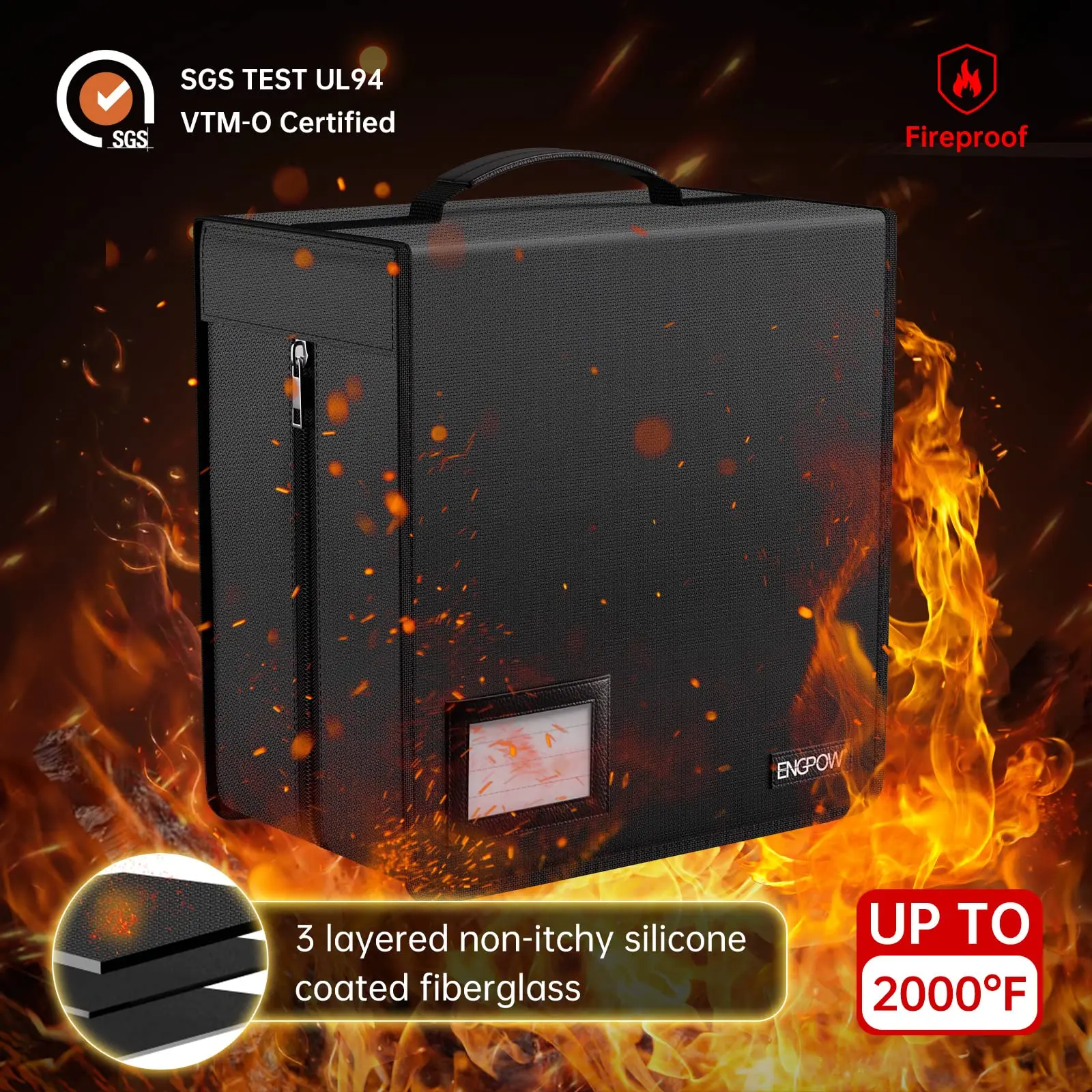 Fireproof CD Case 400 Capacity DVD Storage Clip with Zipper Portable Organizer for Home Office Travel