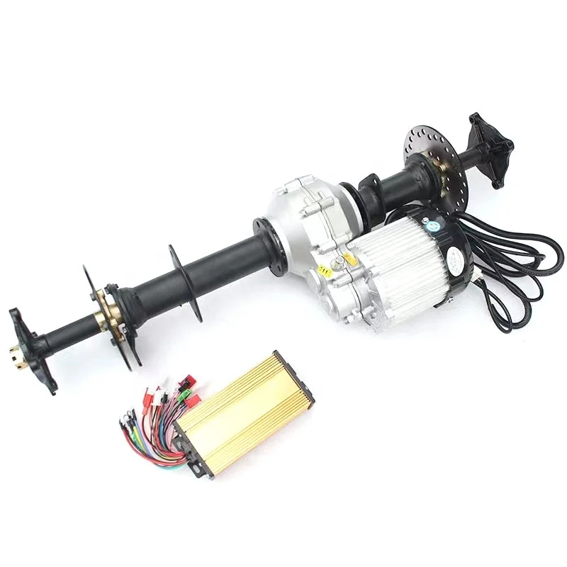 Electric Go Kart Chassis Complete Parts Kits Rear Bldc Motor Differential Transaxle with 48v/60v 500w/750w/1000w Power