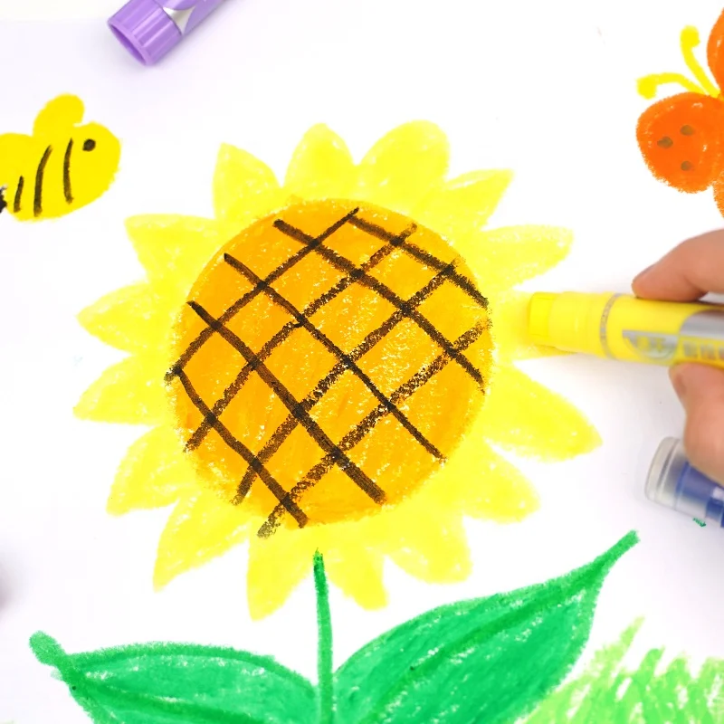 Factory direct sell stock 12 colors quick dry tempera painting sticks for kids crafts