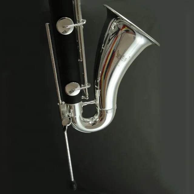 Roffee Musical instrument ABS body silver plated 19 Key Low E Bass clarinet