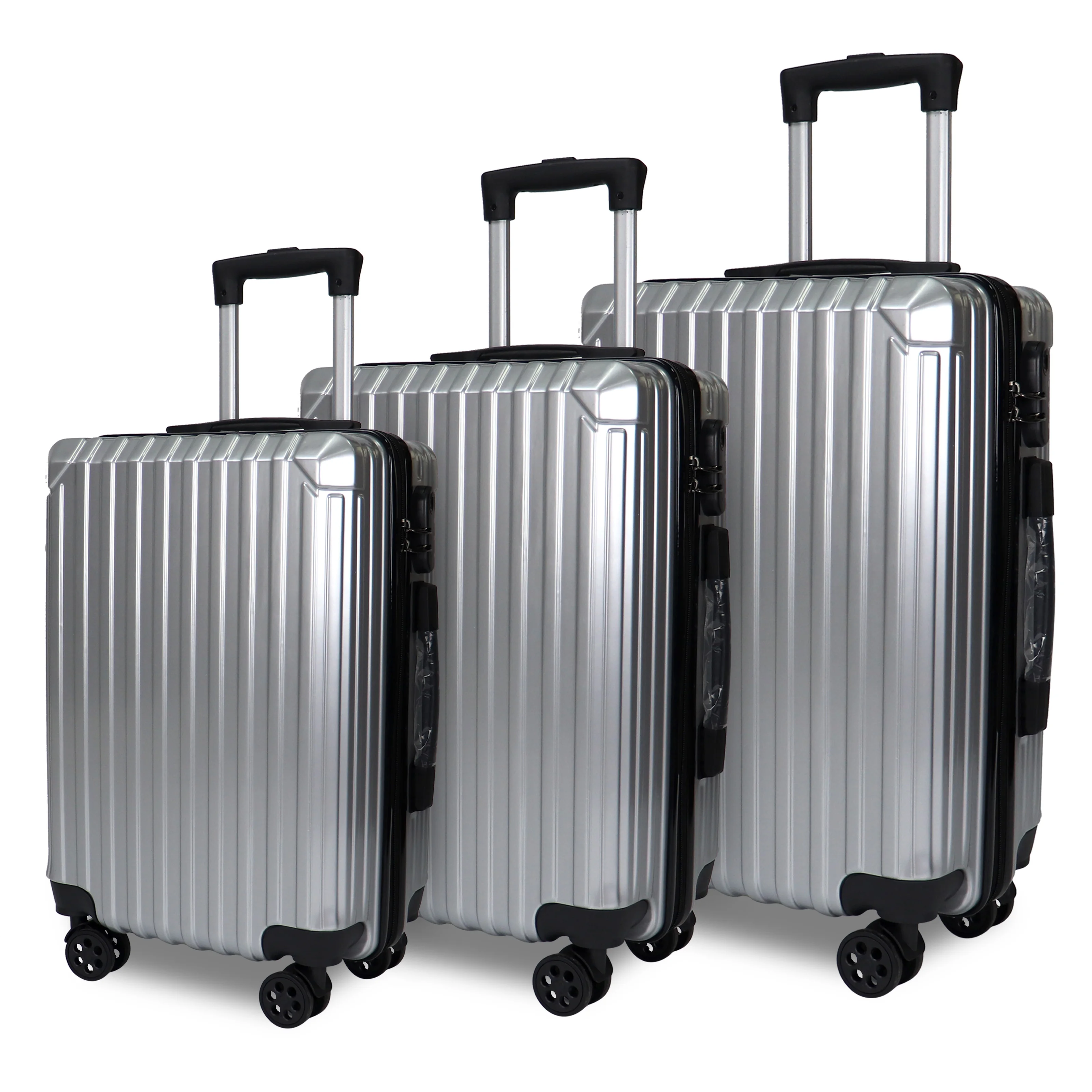 Wholesale valises  3 pieces ABS&PC suitcases luggage sets  luxury  aluminium trolley luggage suit case