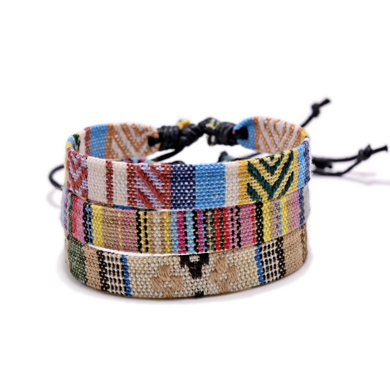 YYB001 Bohemian bracelet Color folk style Lucky Friendship bracelet Double knot adjustable hand bracelet