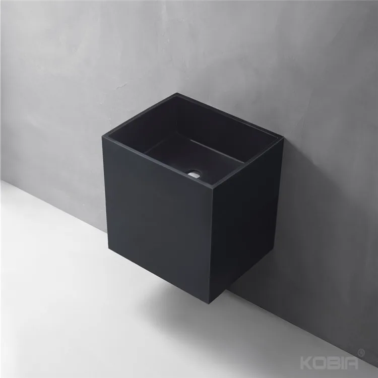 Art Design Solid Surface Pedestal Bathroom Sink Decorative Bathroom Sink