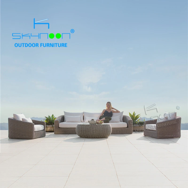 2022 skynoon rattan garden sofa,modern rattan wicker outdoor sofa set,residential or commercial project garden sofa(12101)