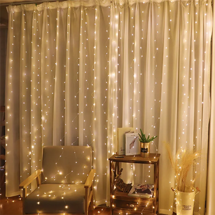 Warerfall LED 8 Modes USB Powered Fairy Copper Wire String Light Waterproof Connector Bedroom Wedding Backdrop Party Garden