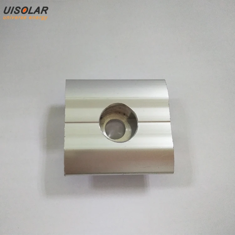 Latest anodized aluminum hollowed-out mid clamp for solar panel mount