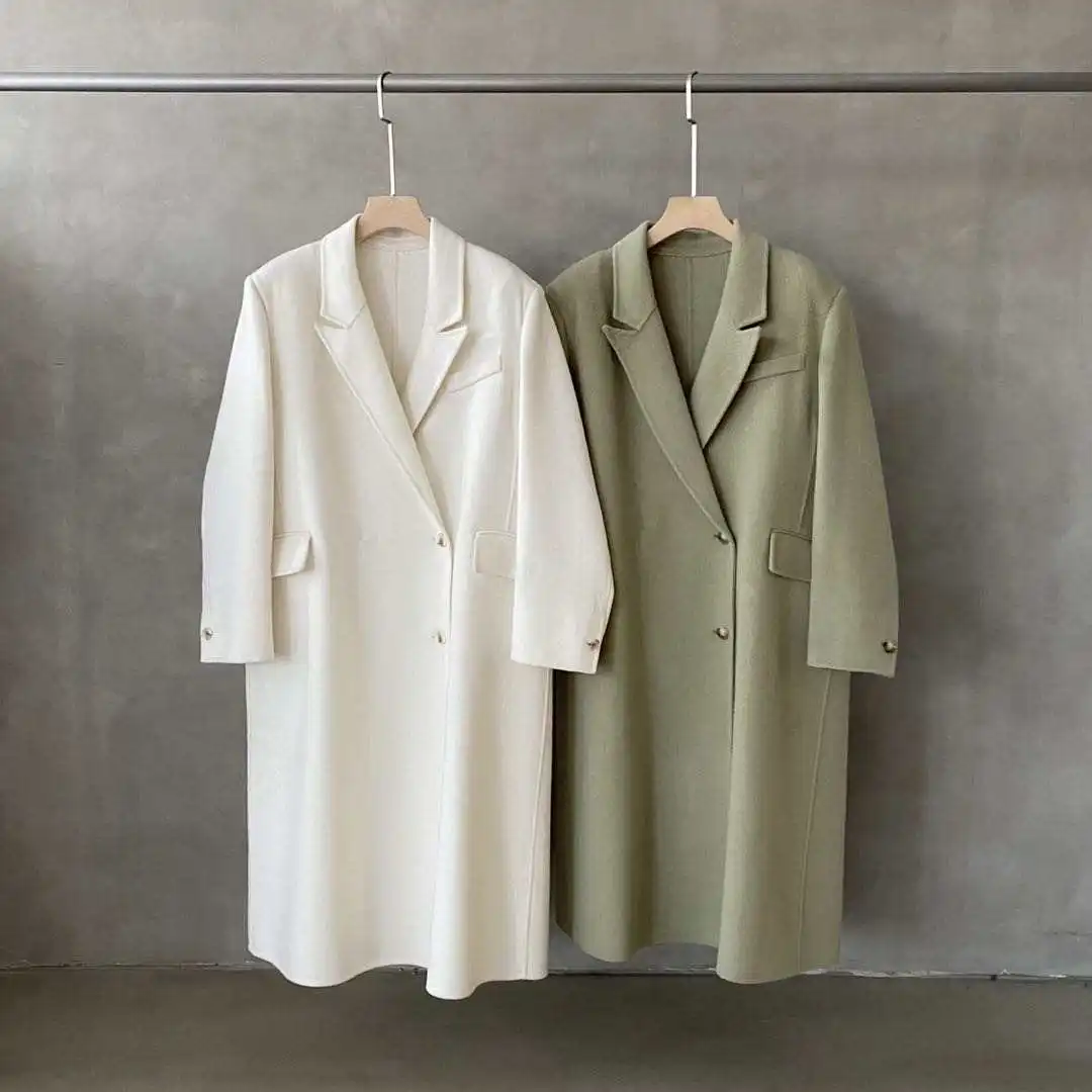 Factory Wholesale 100% Wool Coats Elegant Camel Black Winter Clothes Plus Size Long Women Jacket Coats