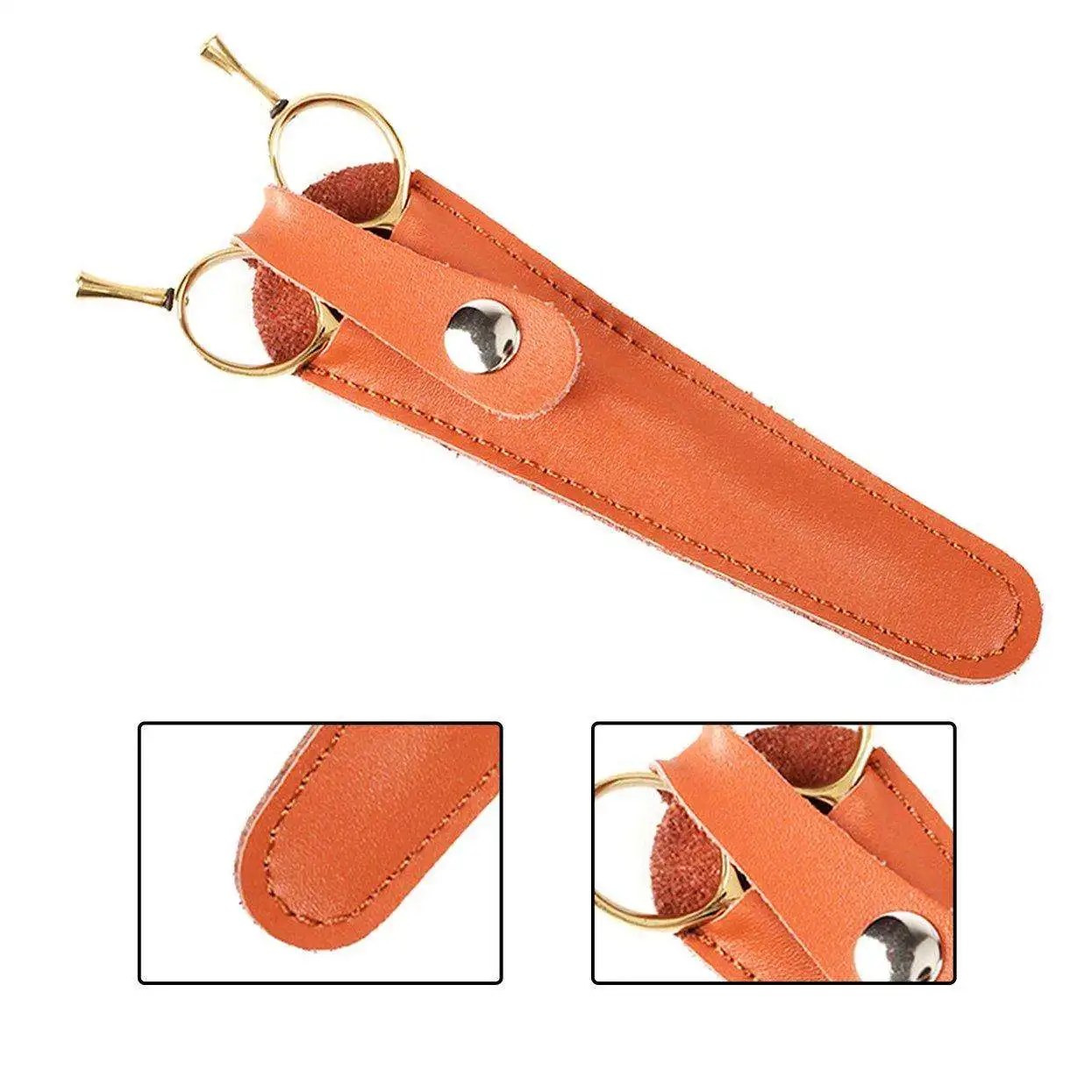 Cowhide Material Single Scissors Bag Leather Scissors Box Tool Holster Waist Clip Bag