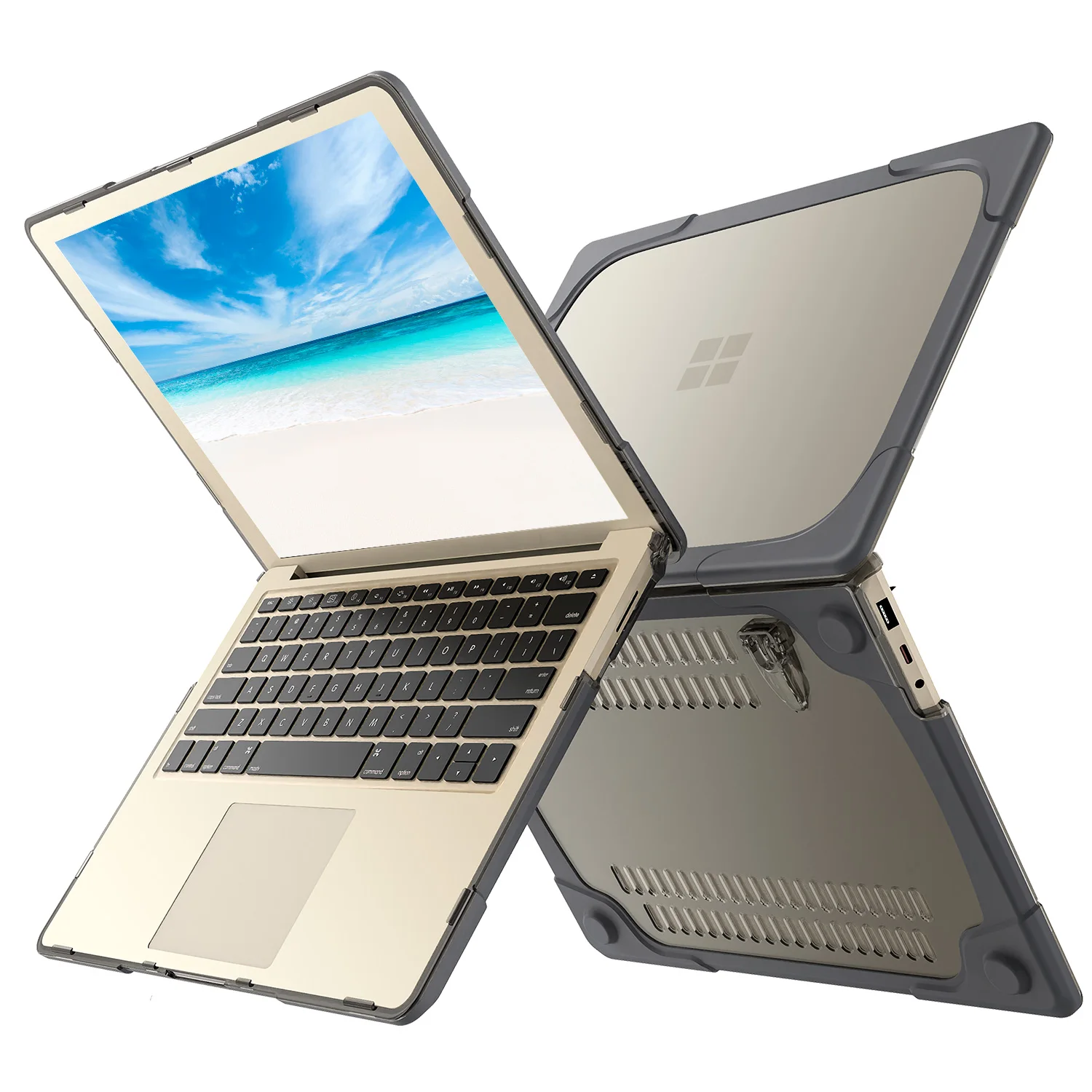 For Microsoft Surface Laptop 2 3 4 13.5 1769 1867 1958 Flip PC TPU Silicone Protective Cover Shockproof Stand Holder Bags Case