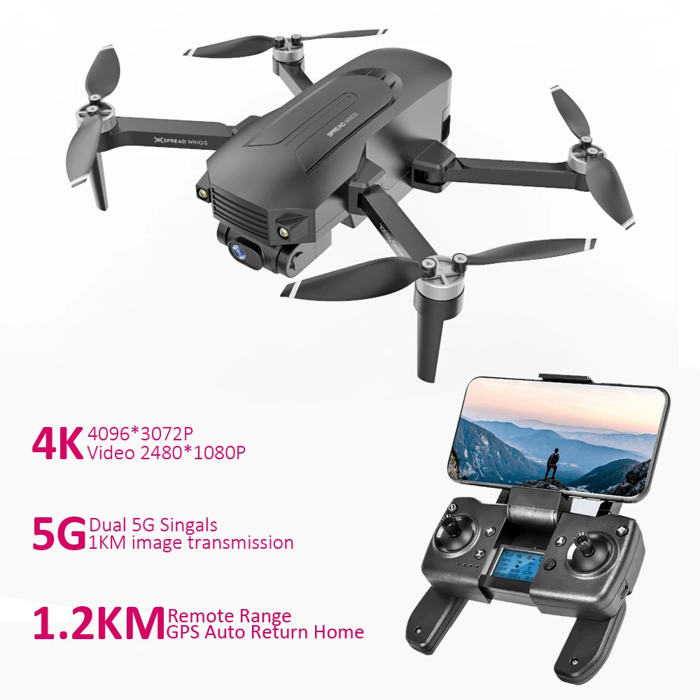 Long High Far Distance 1300 meters 4K HD camera drone quadcopter 30Mins Flight wind resistant Follow me GPS RC folding drone