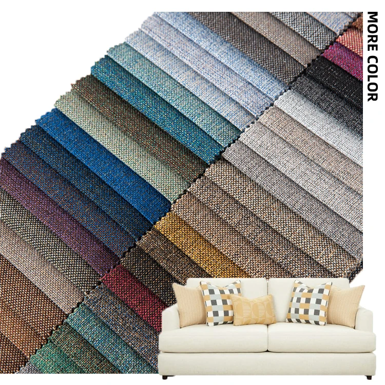 Home Textile 100% Polyester linen look upholstery fabric waterproof linen upholstery fabric for sofa