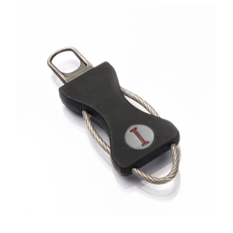 TPU Injection Rubber Zip Slider with Metal Custom Logo Rubber Metal Zipper Puller