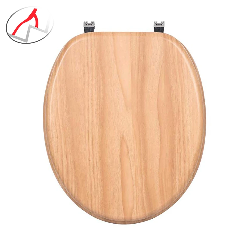 Seat Wooden Design is Lightweight and Strong Fits Standard Elongated Toilets, MDF Moulded wood, Oak Effect