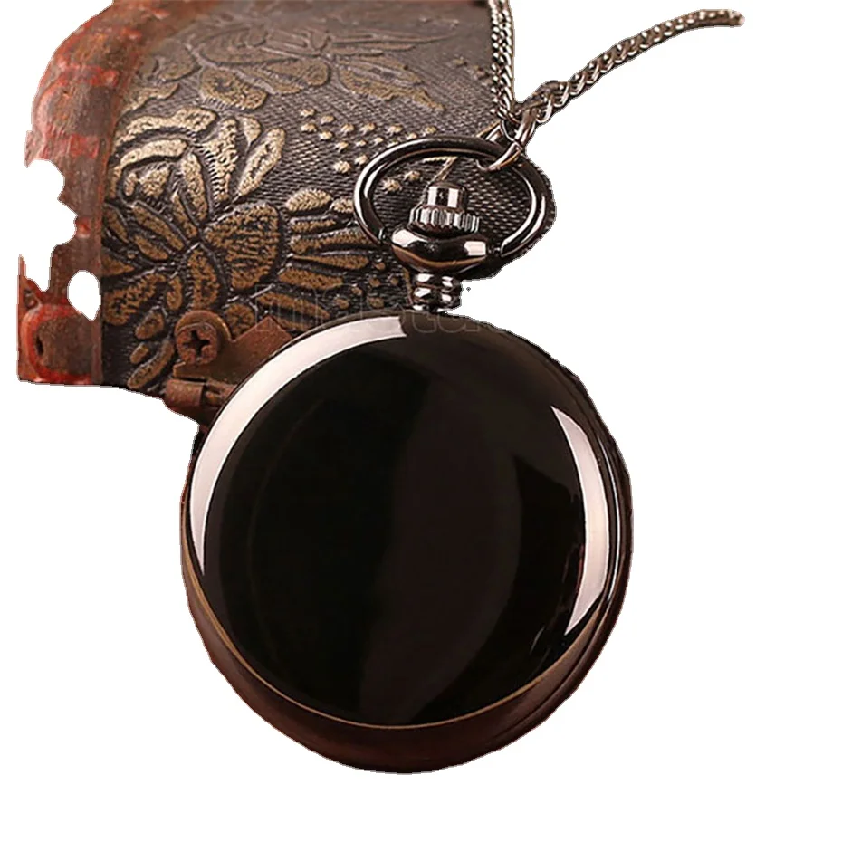 Antique Full Hunter Pure Color Quartz Pocket Watch Retro Steampunk Pendant Clock Hot Sale Souvenir Vintage Watches Dropshipping