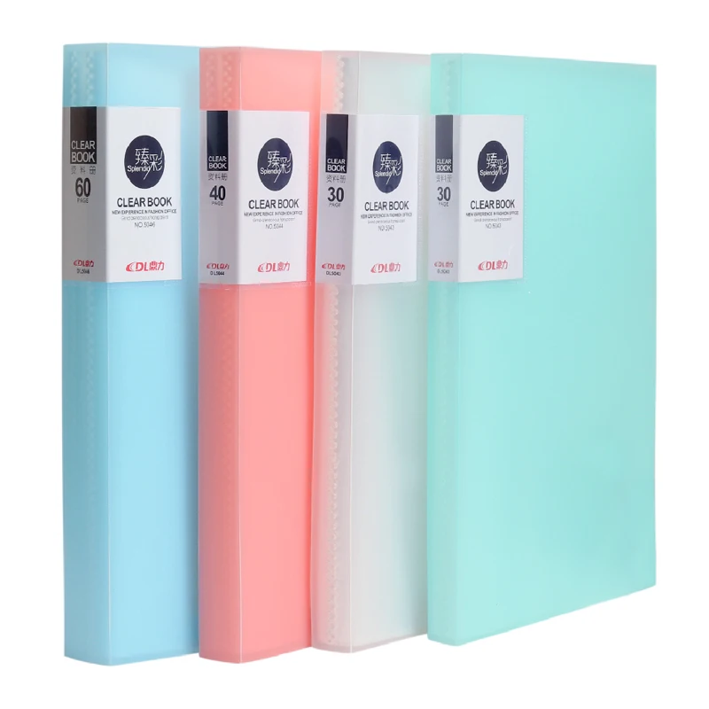 Лидер продаж, A4 бумажник с 60 карманами, пластиковая обложка из пвх, A4 прозрачная карманная папка для файлов