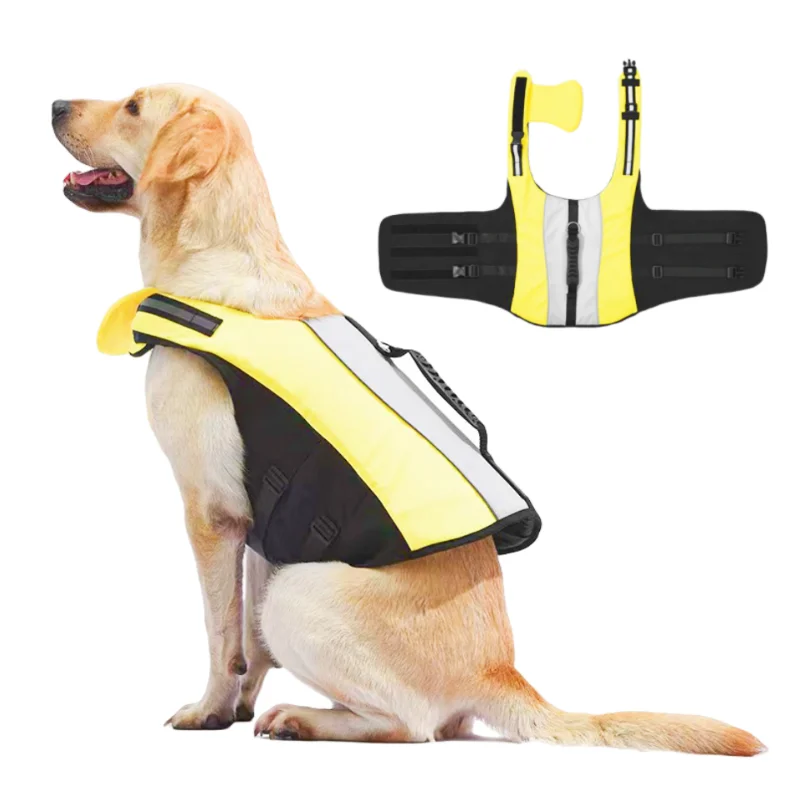 New Style High Quality Waterproof Durable Safety Buckle Dog Swimwear Reflective Strap Dog Life Jacket With Lifted Handle