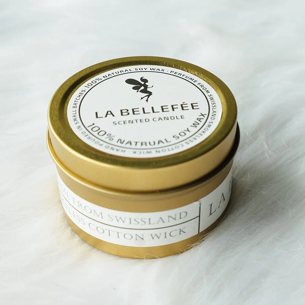 Luxury Home Decor 70g Metal Can Jar Soy Wax Candle Floral Coconut Vanilla Custom Private Label Essential Oil Holiday Ramadan