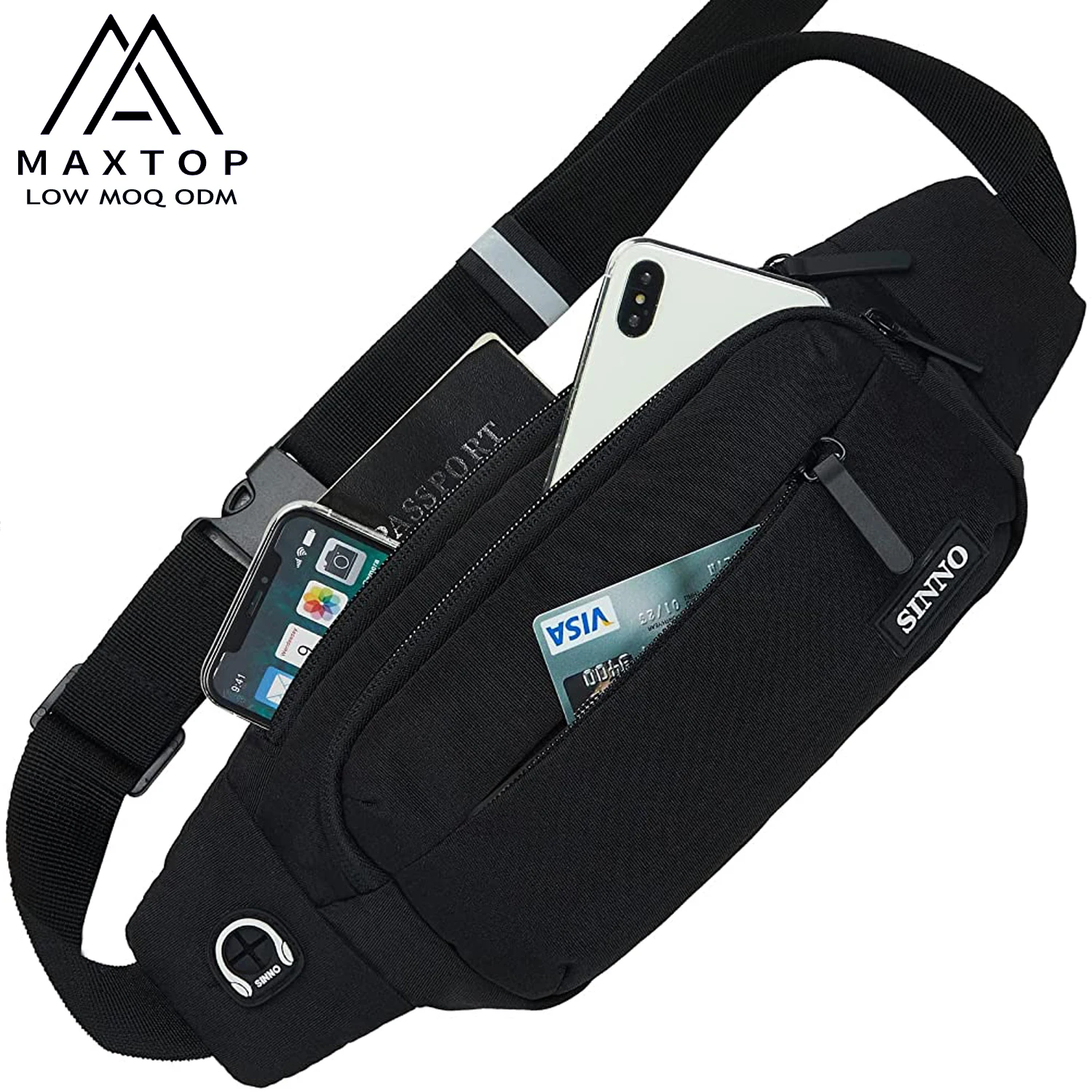 Лидер продаж, китайская фабрика, холщовая поясная сумка с держателем для бутылки, водонепроницаемая поясная сумка для бега, женская сумка