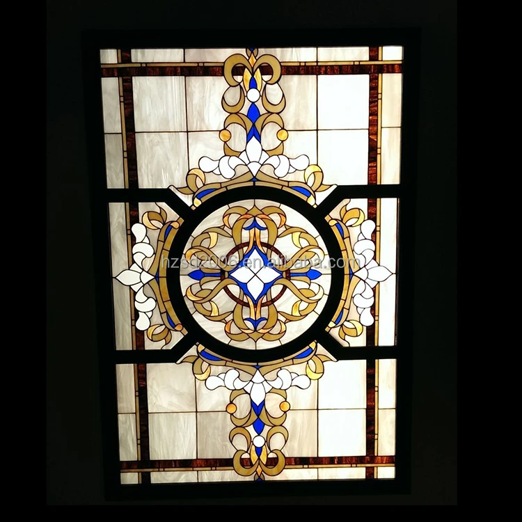 Customize Flat European Style Sustained Steel Skyline Art Glass For Ceiling And Wall Lighting &Decoration