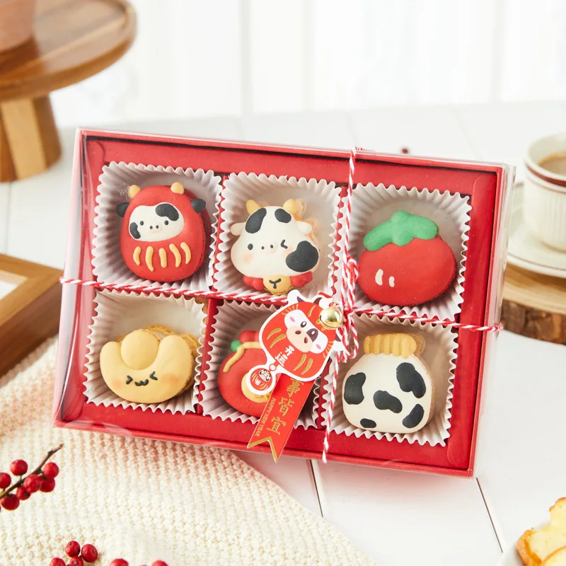 ASP Sample Available paper tag Luxury macaron box with insert and bow knot Caja de pastel