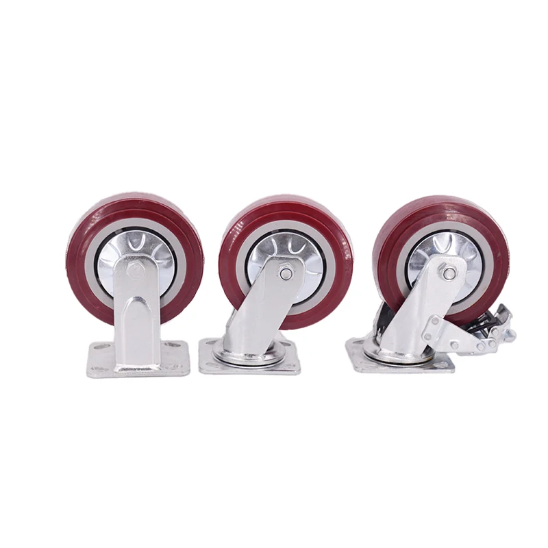 2024 Factory Swivel Caster Wheel for Trolley Cart Medium-duty PVC Wheels With Lock