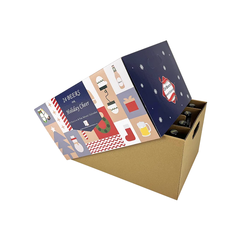 Custom Beer Calendar Box 24 Bottles Corrugated Carton Shipping Box Beer Advent Calendar Box For Adult