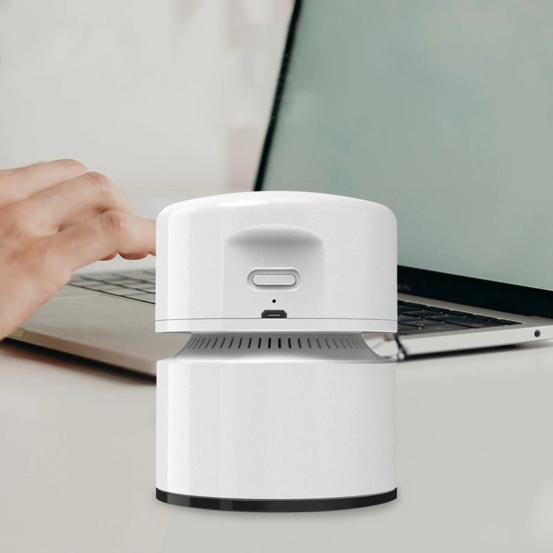 2022 New Portable Dry Dust Sweeper Small Office Desktop Vacuum Cleaner Table Mini Desk Vacuum Cleaner 1800mAh for Home/ Office
