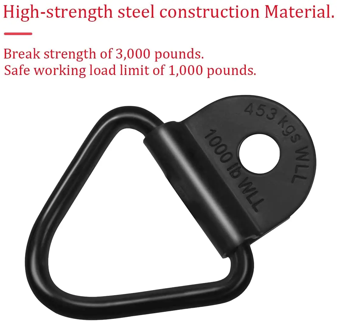 
Cargo Tie-Down V-Ring Anchors Black Steel Bolton Trailer V-Ring Tie Down for Trailers Trucks and Warehouses Replacement 