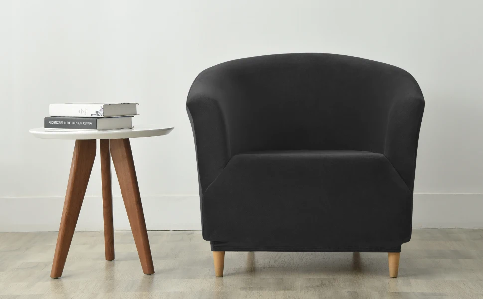 Amazon Solid Club Chair Slipcover Soft Stretch Tub Chair Cover for Living Room Bedroom Washable Removable Armchair Protector