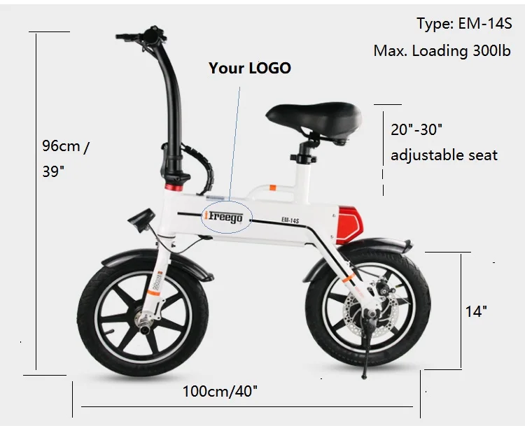 Li-ion battery rechargeable foldable electric bicycle portable ebike 14 inch tire lightweight frame