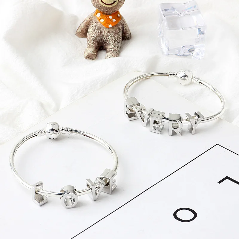A-Z Metal Alphabet Beads for Jewelry Making DIY Letter Beads