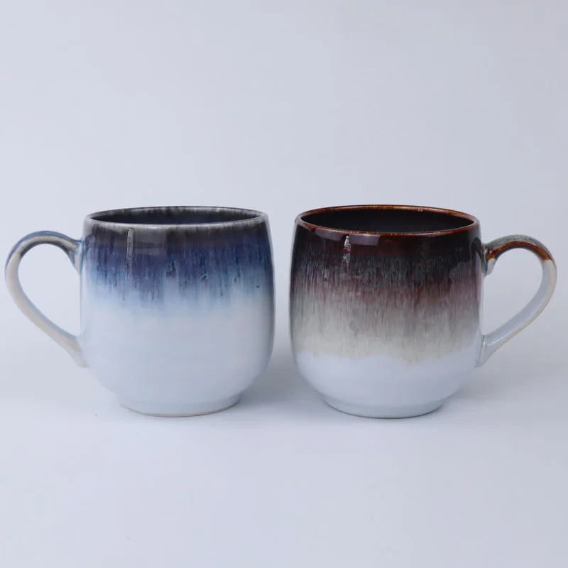 Eco-Friendly Vintage Customized Ceramic Reactive Glaze Coffee mug Retro Stoneware Ball Cup Manufacturer