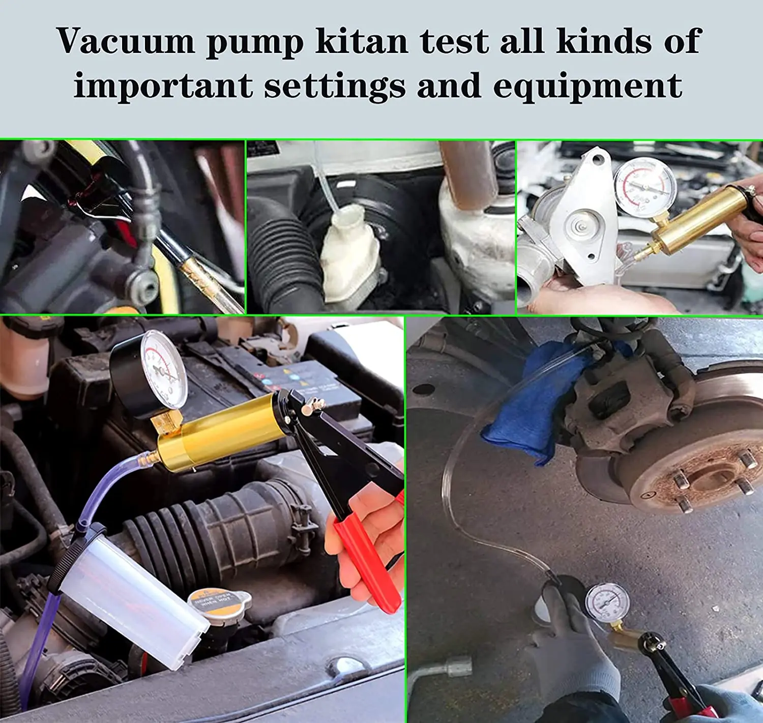 Hand held Vacuum Pump Tester Set  Clutch Bleeding System Automotive Brake Bleeder Kit