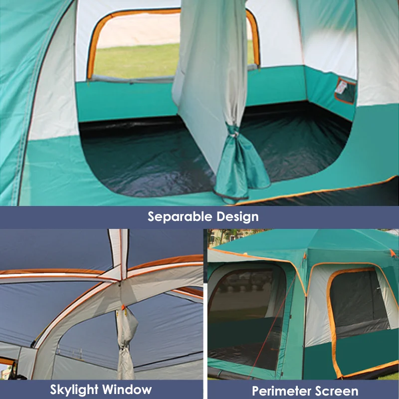 Custom Large Outdoor Fold Ultralight Tent Pop Up Glamping Camping Tent Luxury Camp Tent Waterproof With Bed