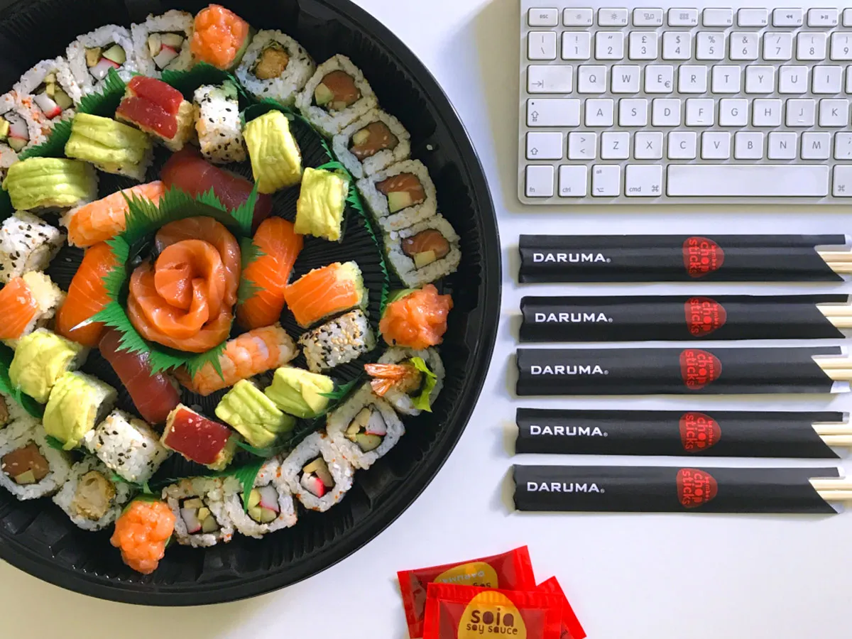 Disposable Paper Wrap Bamboo tensoge Chopstick For Sushi